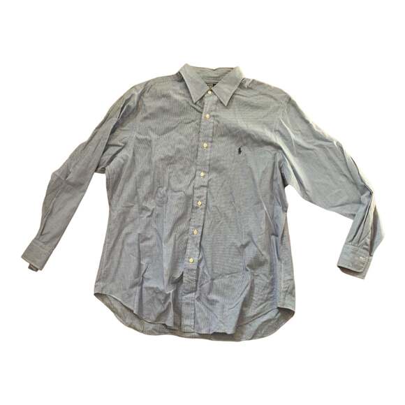 Polo ralph lauren blue gingham size 16 1/2 Button Down Shirt - Picture 1 of 6